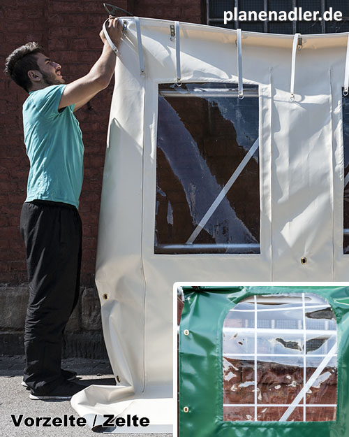 Vorzelte, Zelte, Vorhänge für Camping und Verkaufsstände